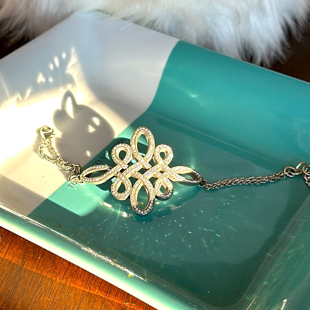 Brighton KNOTTINGHAM Celtic Cross Clear Swarovski Crystal Silver Bracelet RARE - Picture 6 of 11